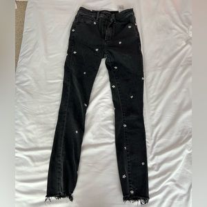 Abercrombie black flower jeans